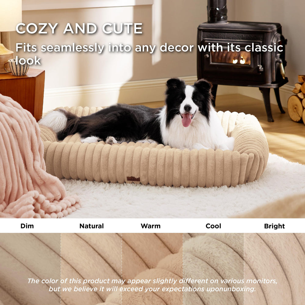 Bedsure orthopedic dog bed with foam support for restful lounging.
