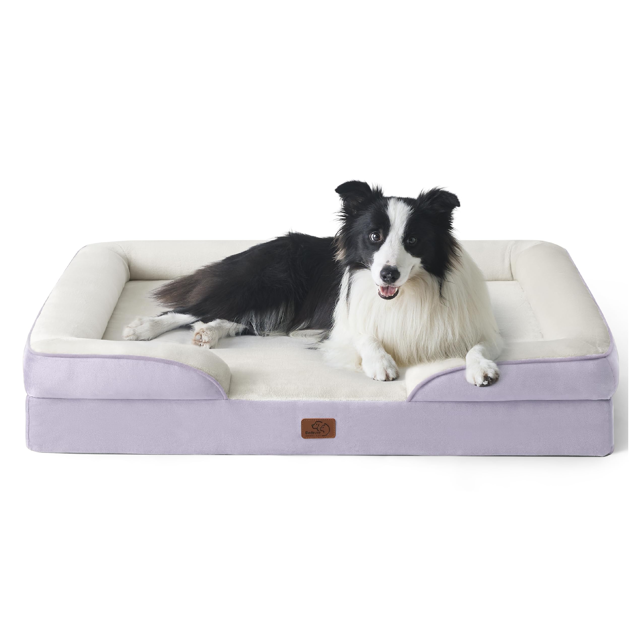 Bedsure orthopedic dog bed front view with plush joint support.