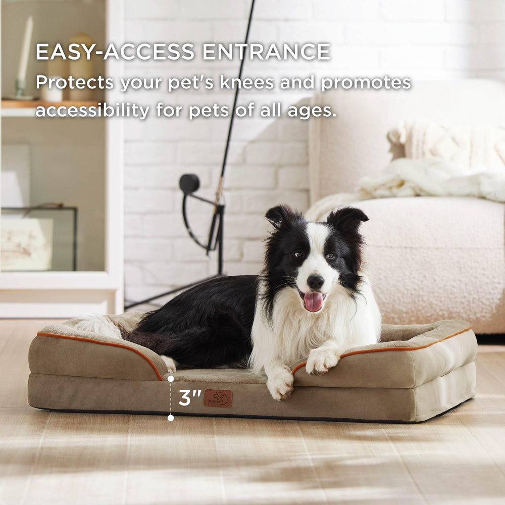 Bedsure orthopedic dog bed large 35 hazel removable cover enables easy washing
