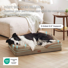 Bedsure orthopedic dog bed large 35 hazel waterproof liner protects foam from spills