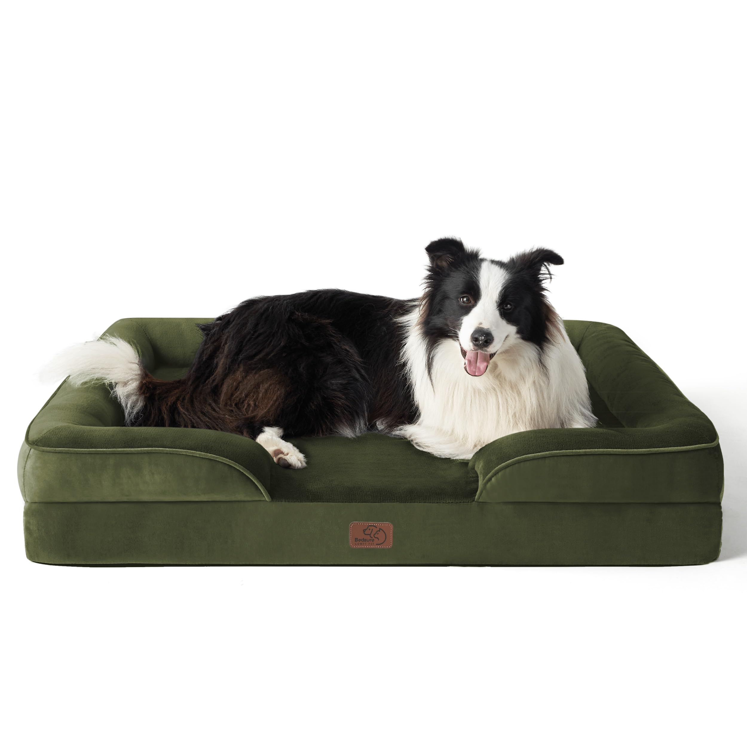 Bedsure orthopedic dog bed large 35 top view shows spacious sleeping surface for big pets