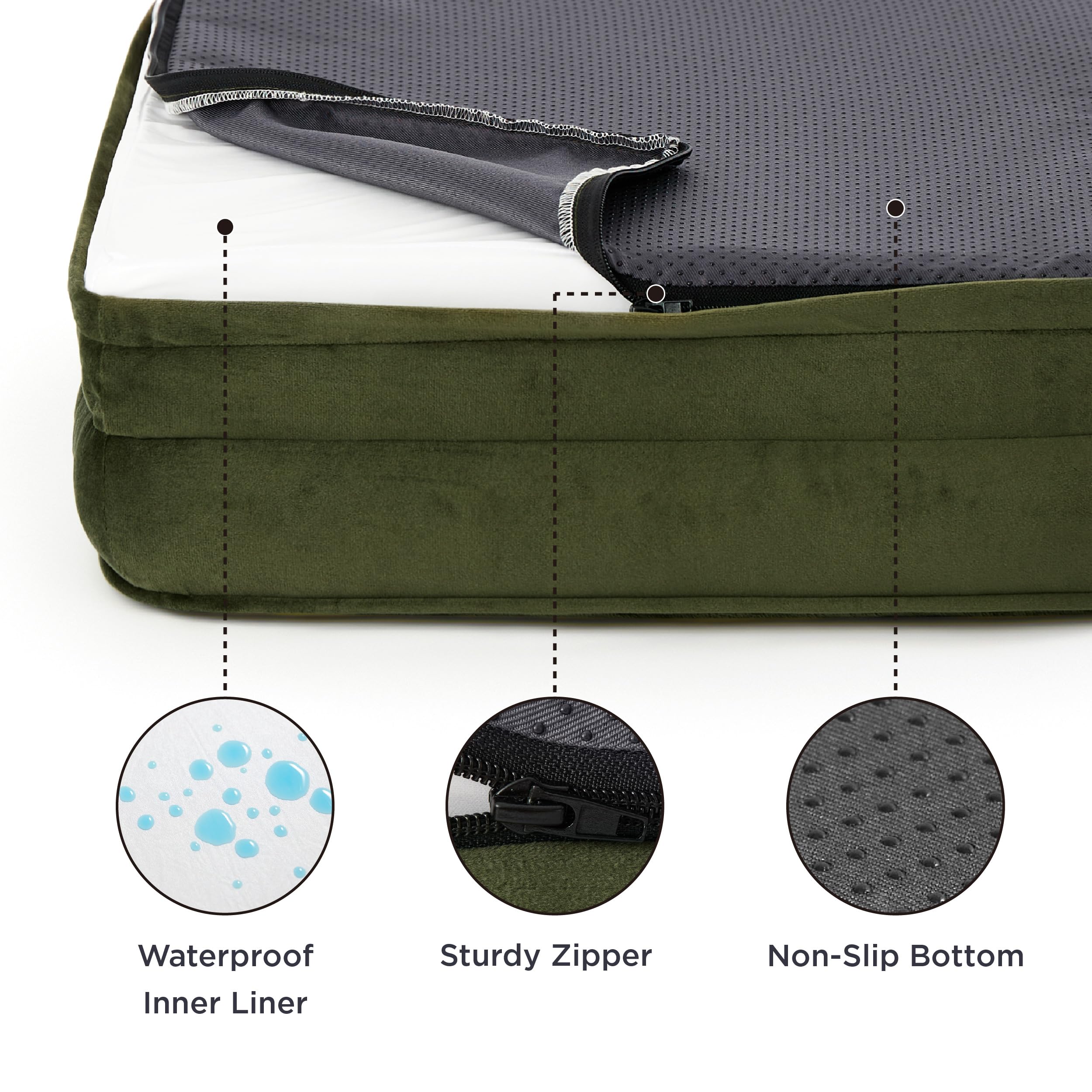 Bedsure orthopedic dog bed large 35 waterproof cover protects foam from spills