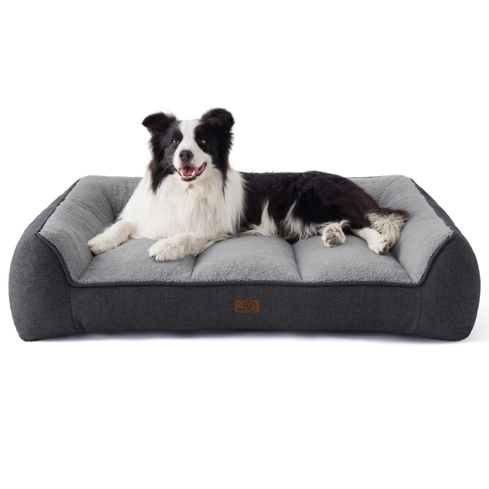 Bedsure orthopedic dog bed front view with extra thick support