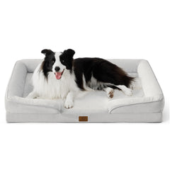 Bedsure orthopedic dog bed large lounge view highlights supportive foam for balanced pressure relief.