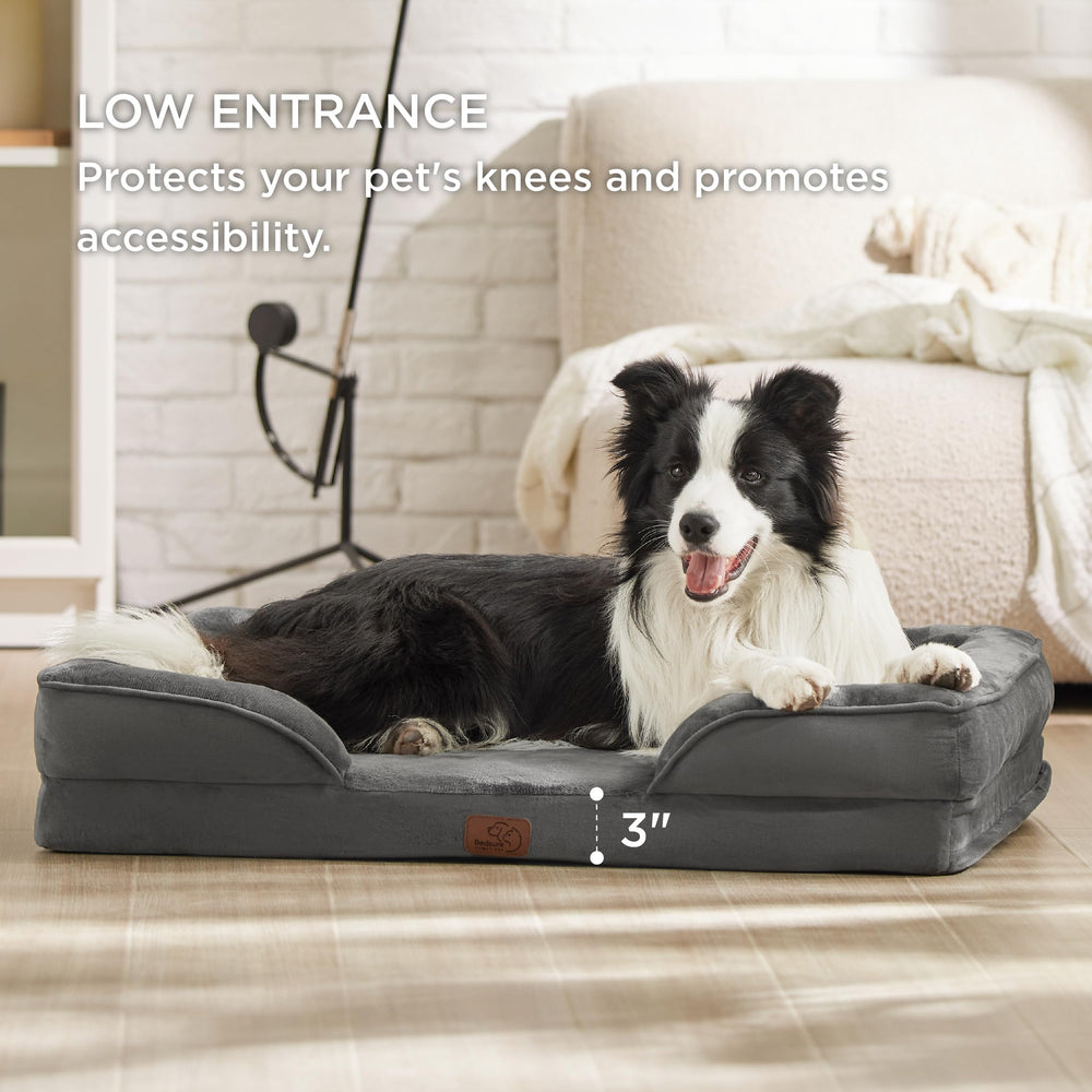Bedsure orthopedic dog bed large non-skid bottom prevents slips
