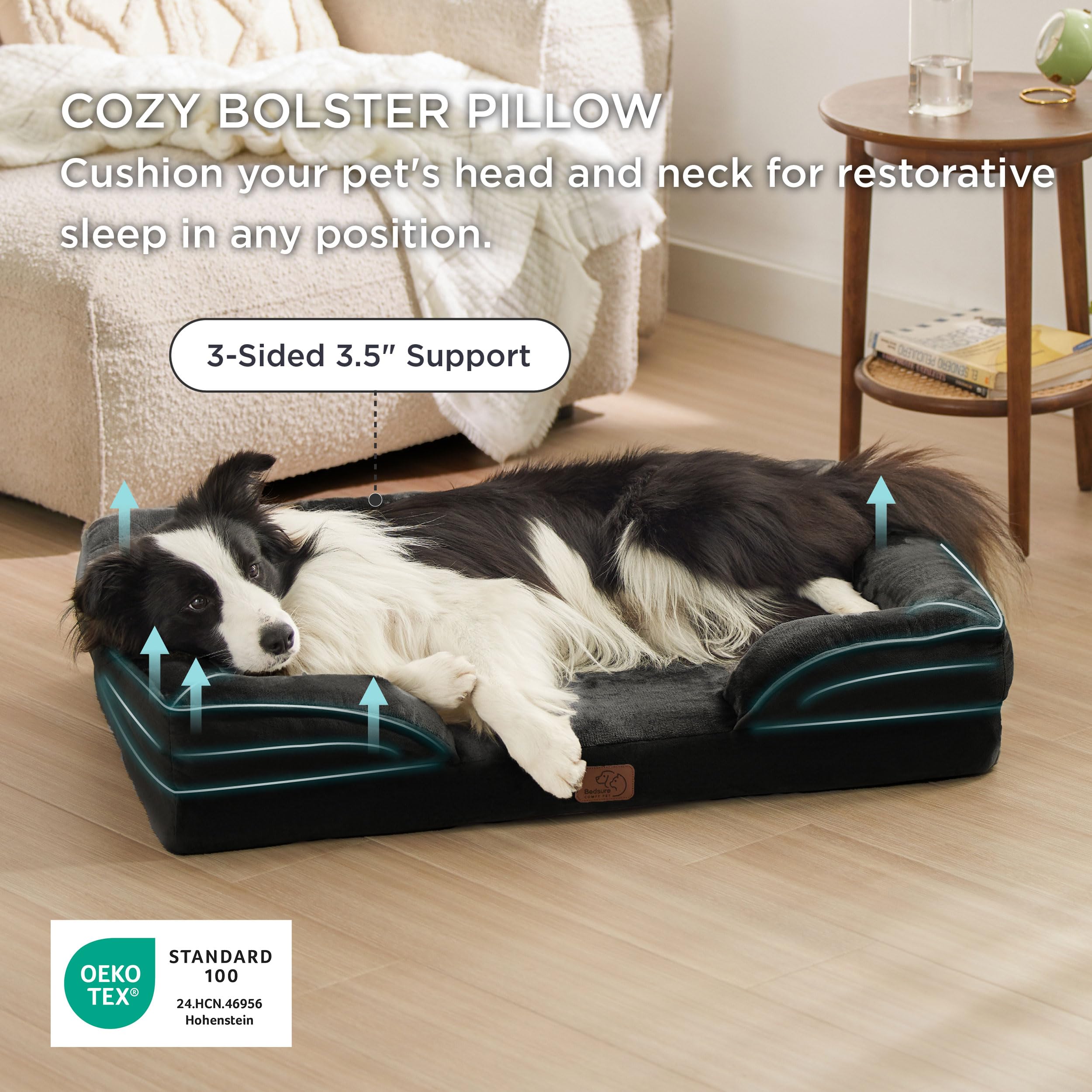 Bedsure orthopedic dog bed large removable cover for easy machine washing.