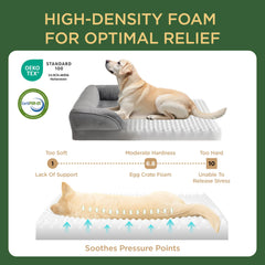 Bedsure orthopedic dog bed large side bolster closeup highlighting neck support