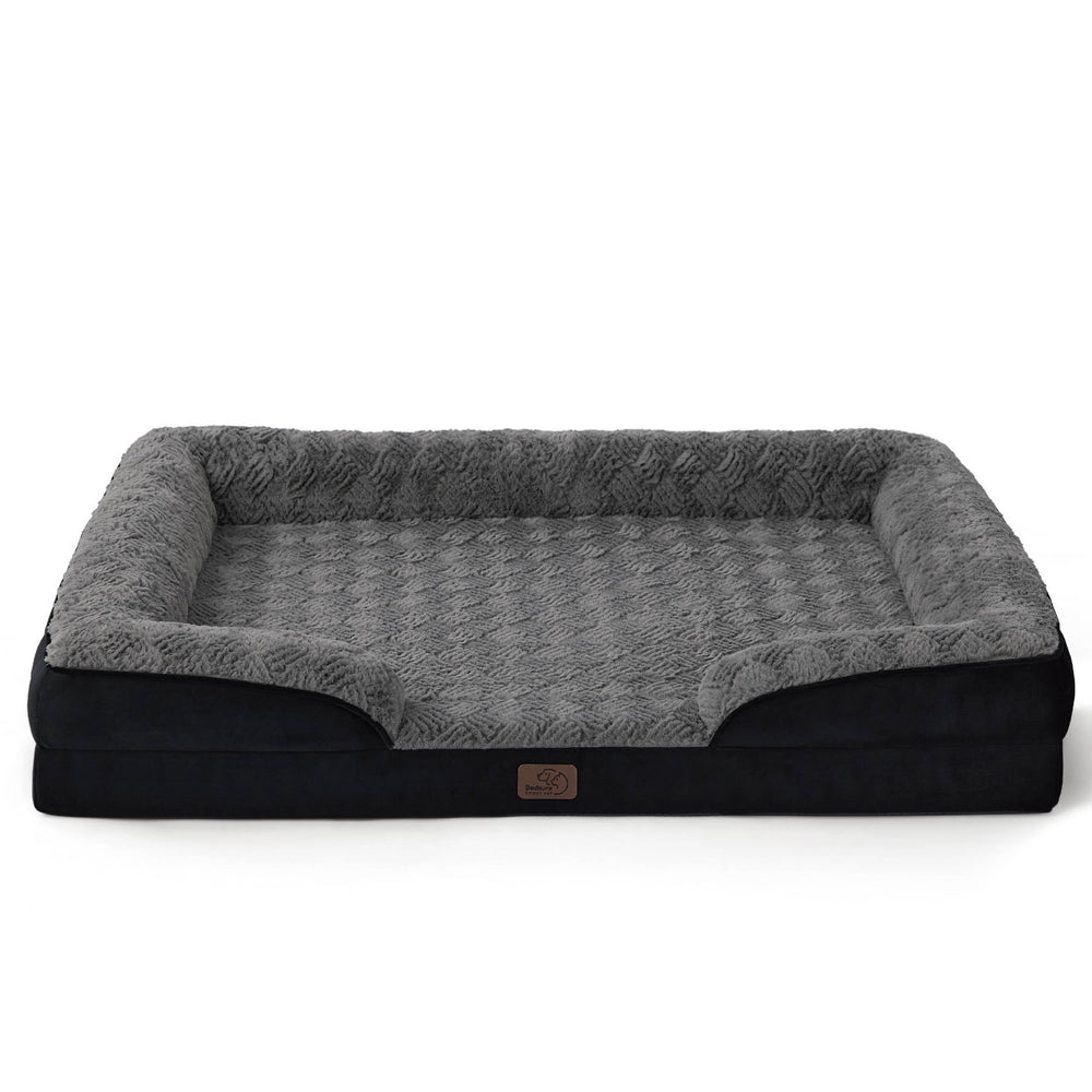 Bedsure orthopedic dog bed large soft-flannel fabric adds cozy feel for restful naps.
