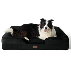 Bedsure orthopedic dog bed large top view shows spacious sleeping surface for big dogs.
