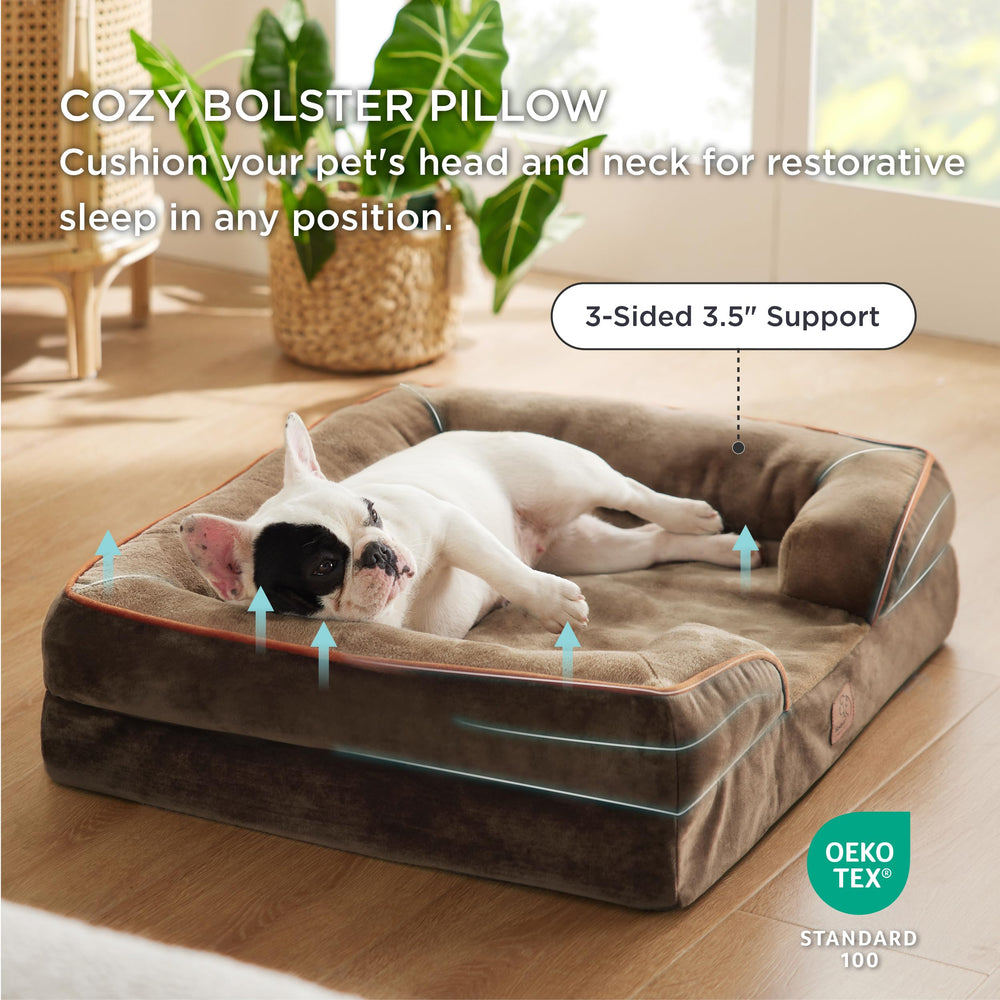 Bedsure Orthopedic Dog Bed lowered-entry design aids easy access