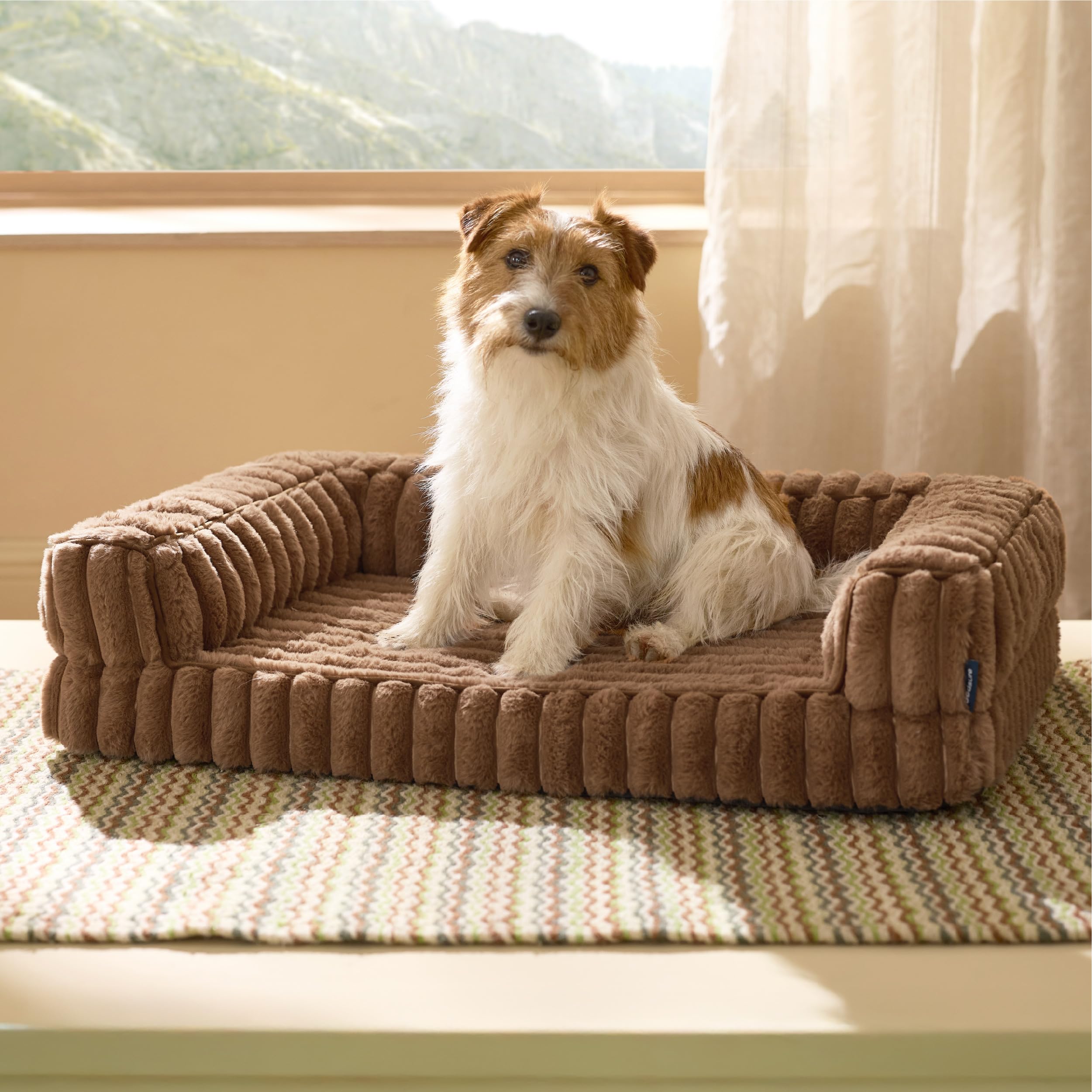 Bedsure orthopedic dog bed medium foam layer for joint support and restful sleep.