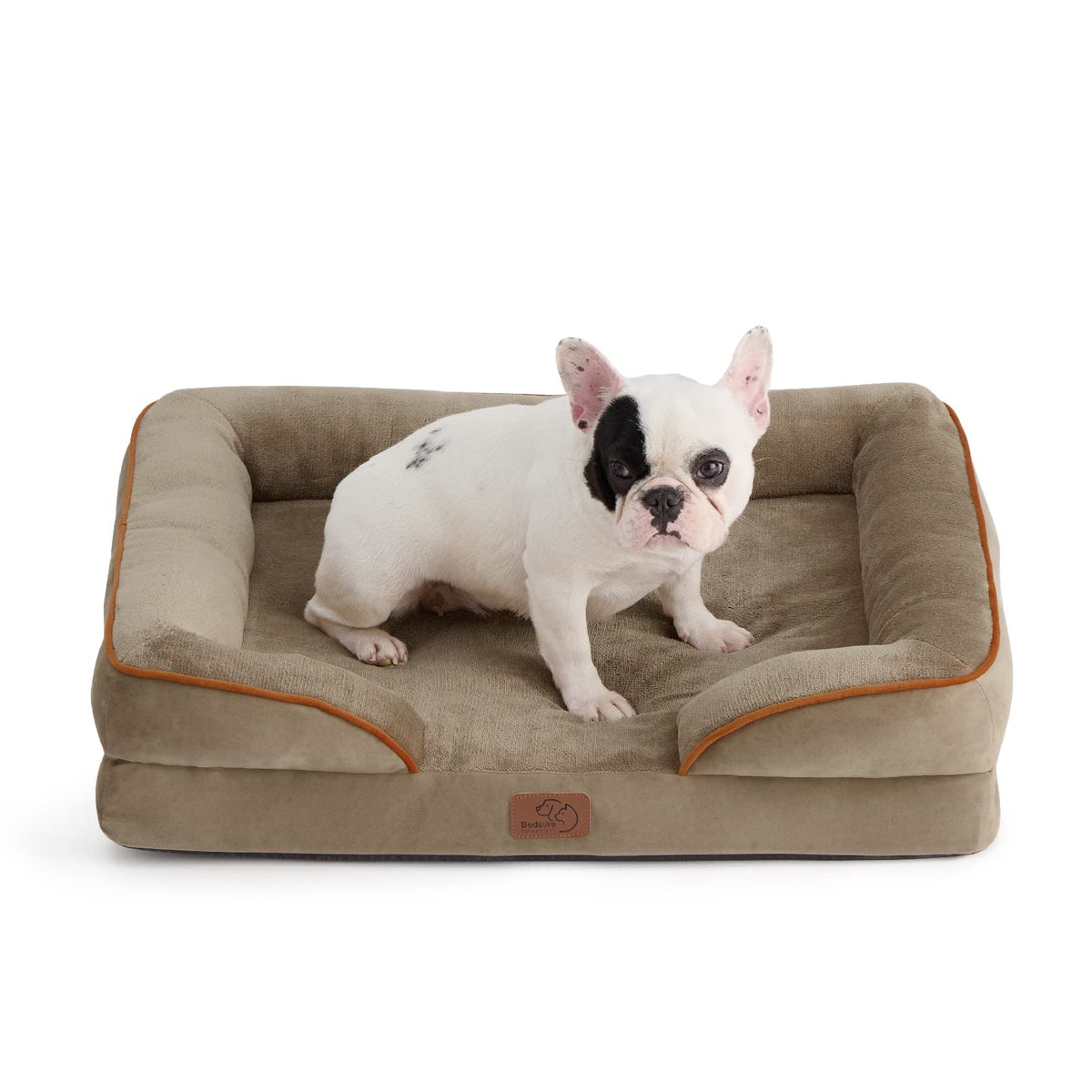Bedsure orthopedic dog bed medium side view highlights supportive structure for joint comfort.
