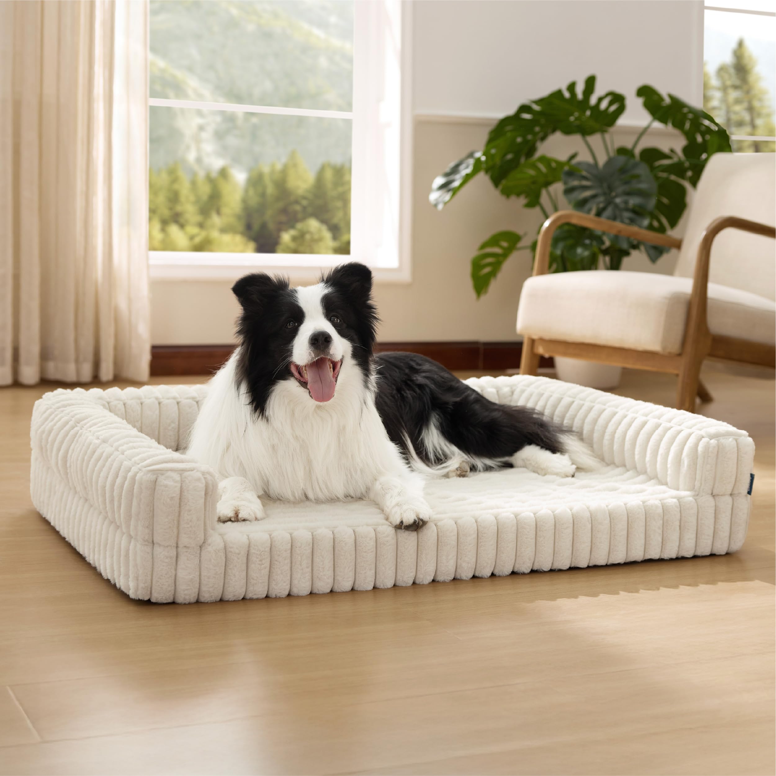 Bedsure orthopedic dog bed memory foam large offers plush support for joints and soothing rest