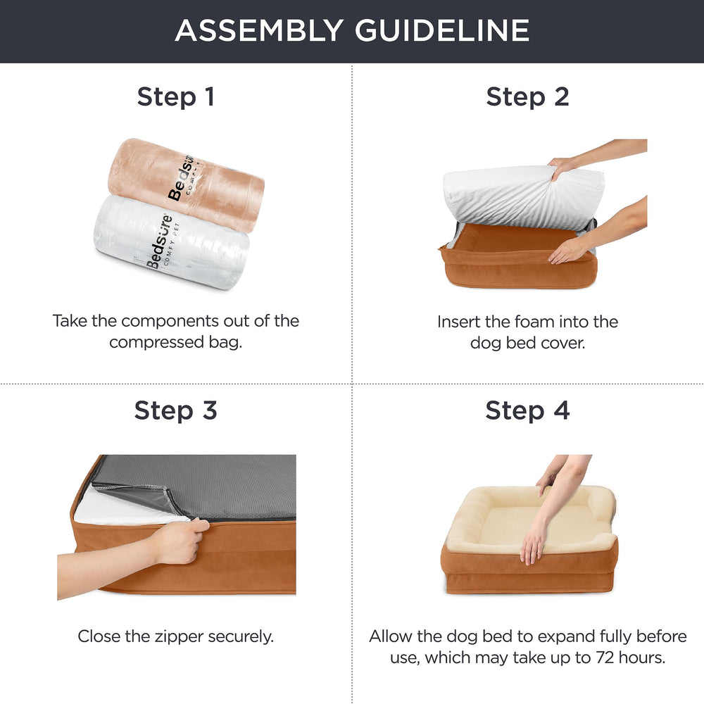 Bedsure orthopedic dog bed non-skid bottom ensures stable placement
