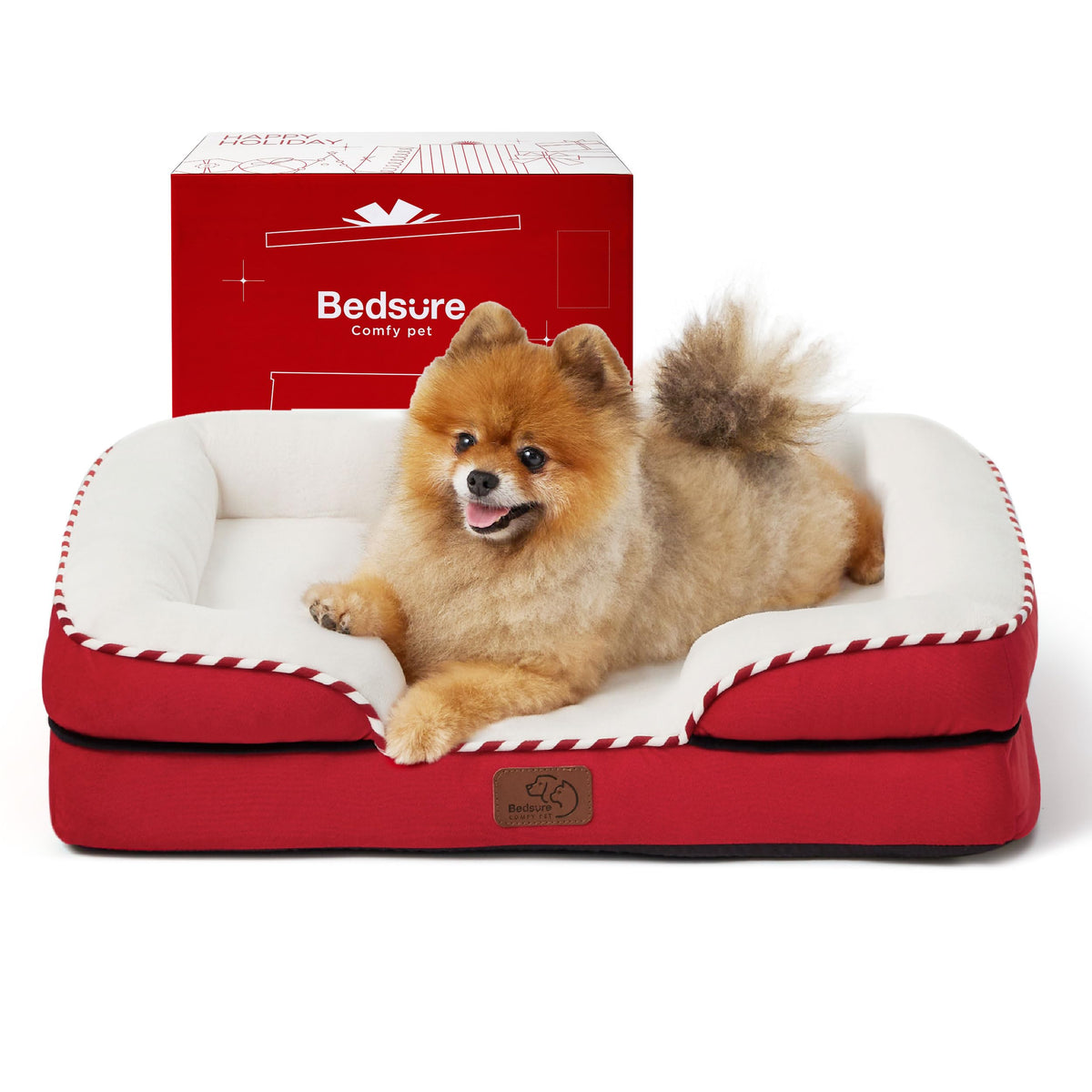 Bedsure orthopedic dog bed small dog front view shows supportive design for joints.