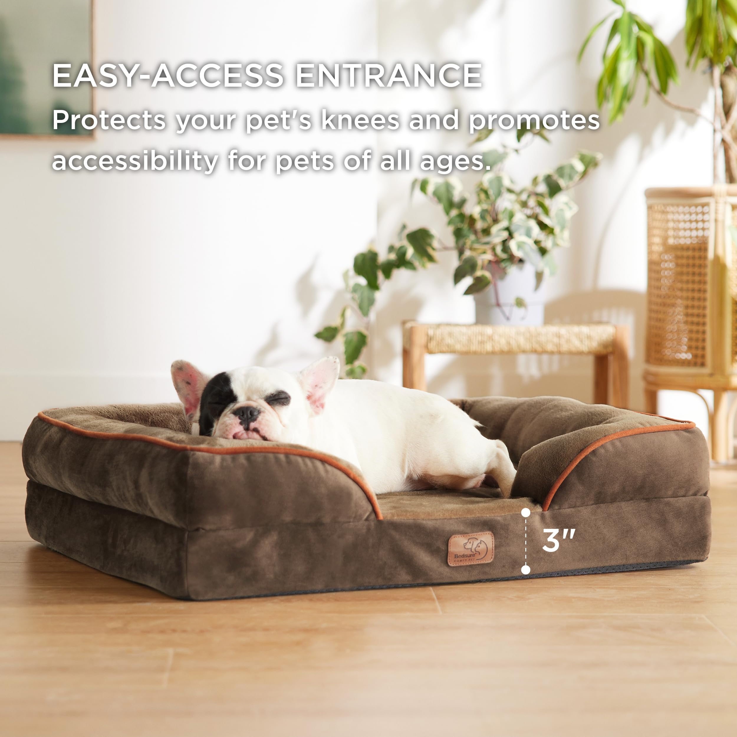 Bedsure Orthopedic Dog Bed soft flannel fabric conveys cozy feel