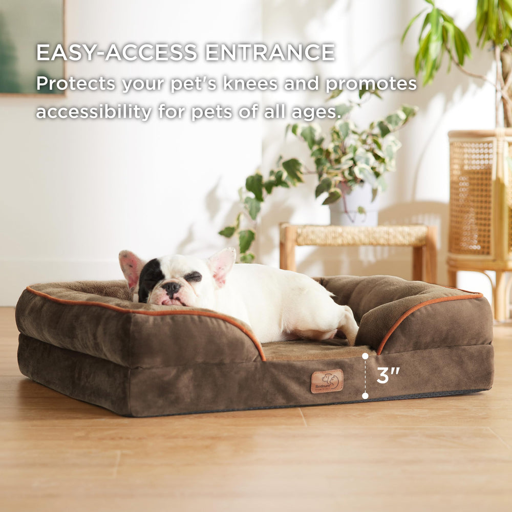 Bedsure Orthopedic Dog Bed soft flannel fabric conveys cozy feel