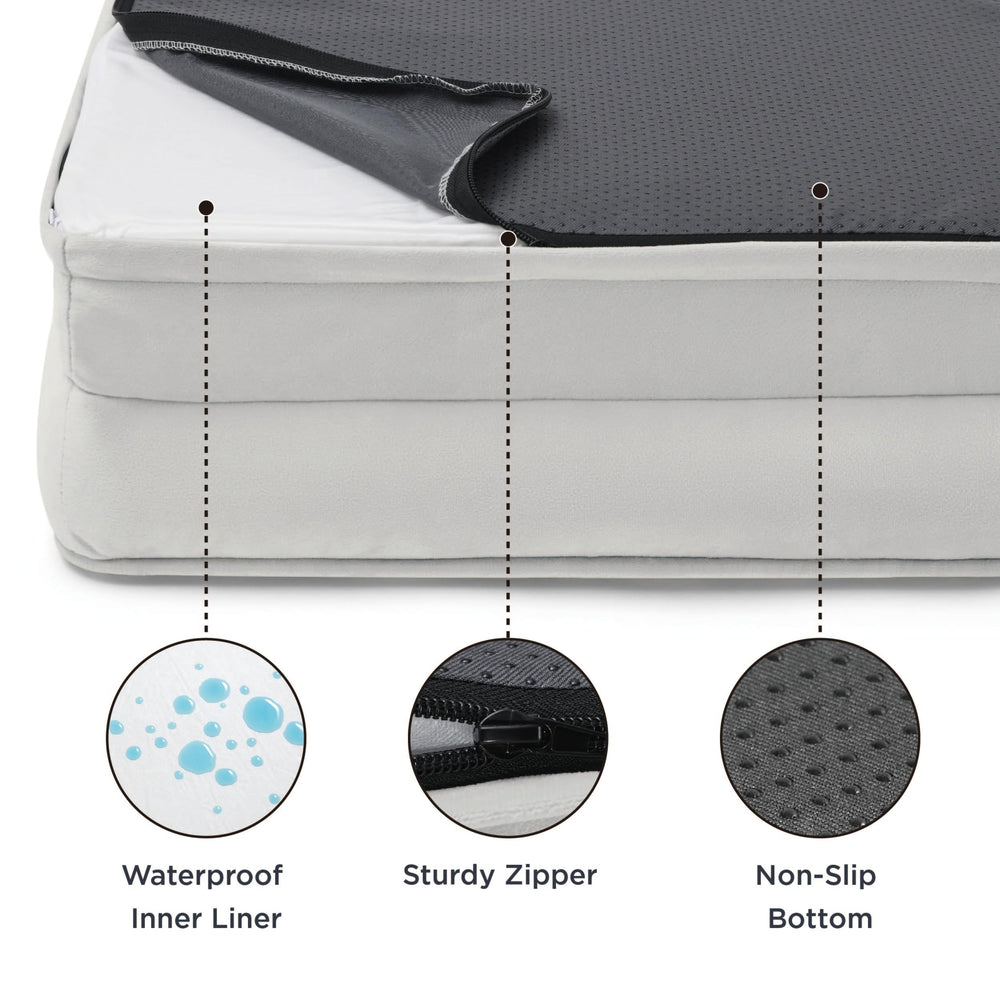 Bedsure waterproof dog bed with liner protects foam from spills and accidents.