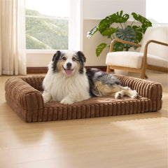 Bedsure orthopedic dog bed XL cover close-up showcases soft corduroy texture for cozy sleep.