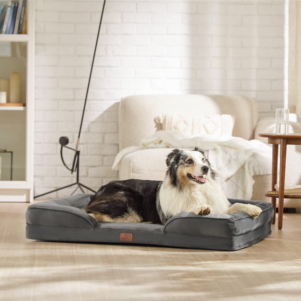 Bedsure orthopedic dog bed XL pet-friendly-access view shows lowered entrance.