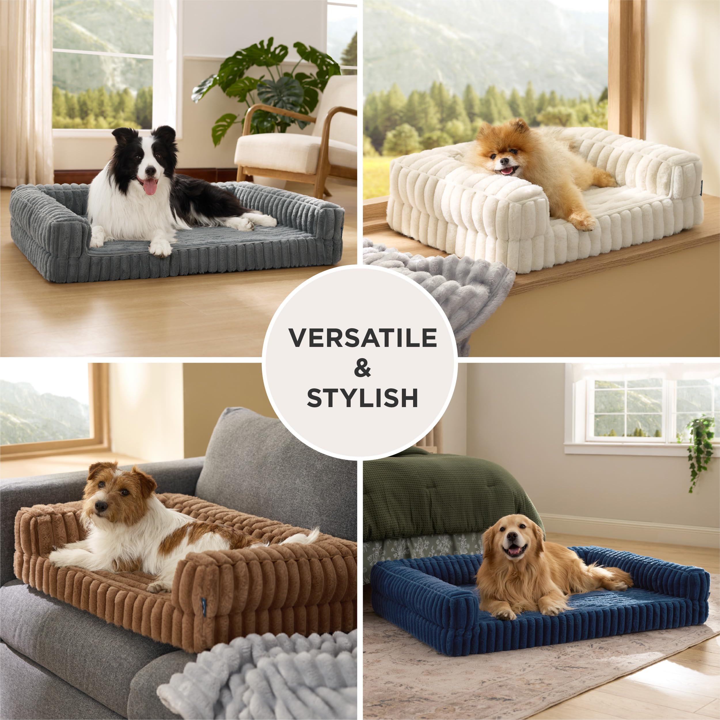 Bedsure orthopedic dog bed XL non-slip bottom with rubberized dots.