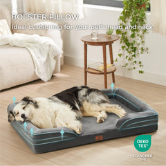 Bedsure orthopedic dog bed XL removable-cover detail enables easy machine washing.