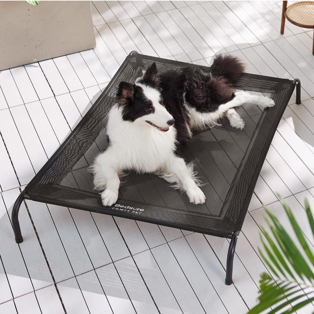Bedsure Outdoor Elevated Dog Bed assembly steps for fast setup.