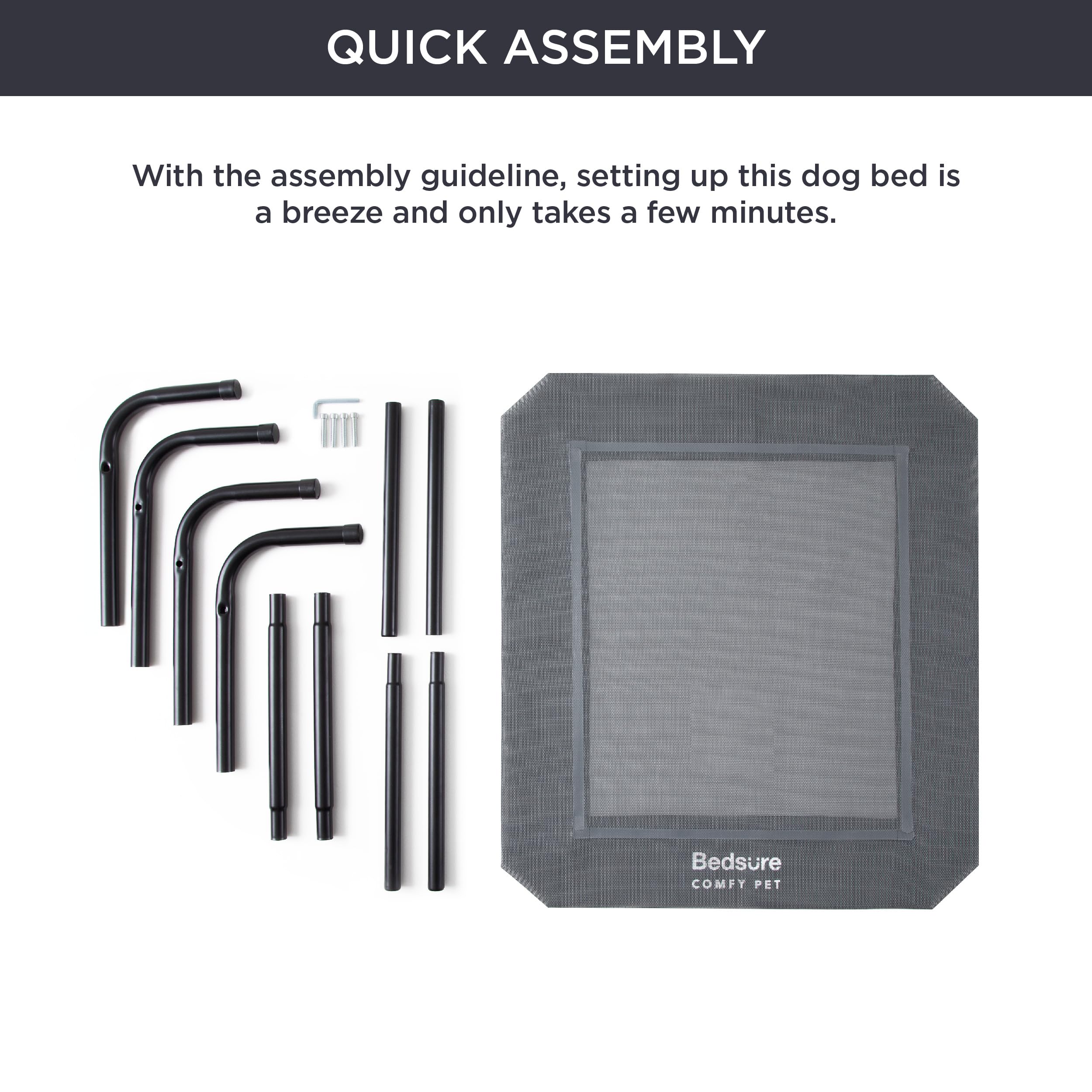 Bedsure 54-inch-size bed fits large dogs with ample space to stretch out.