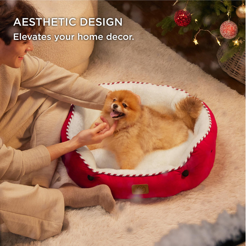 Bedsure red pet bed color adds style and a cozy retreat.