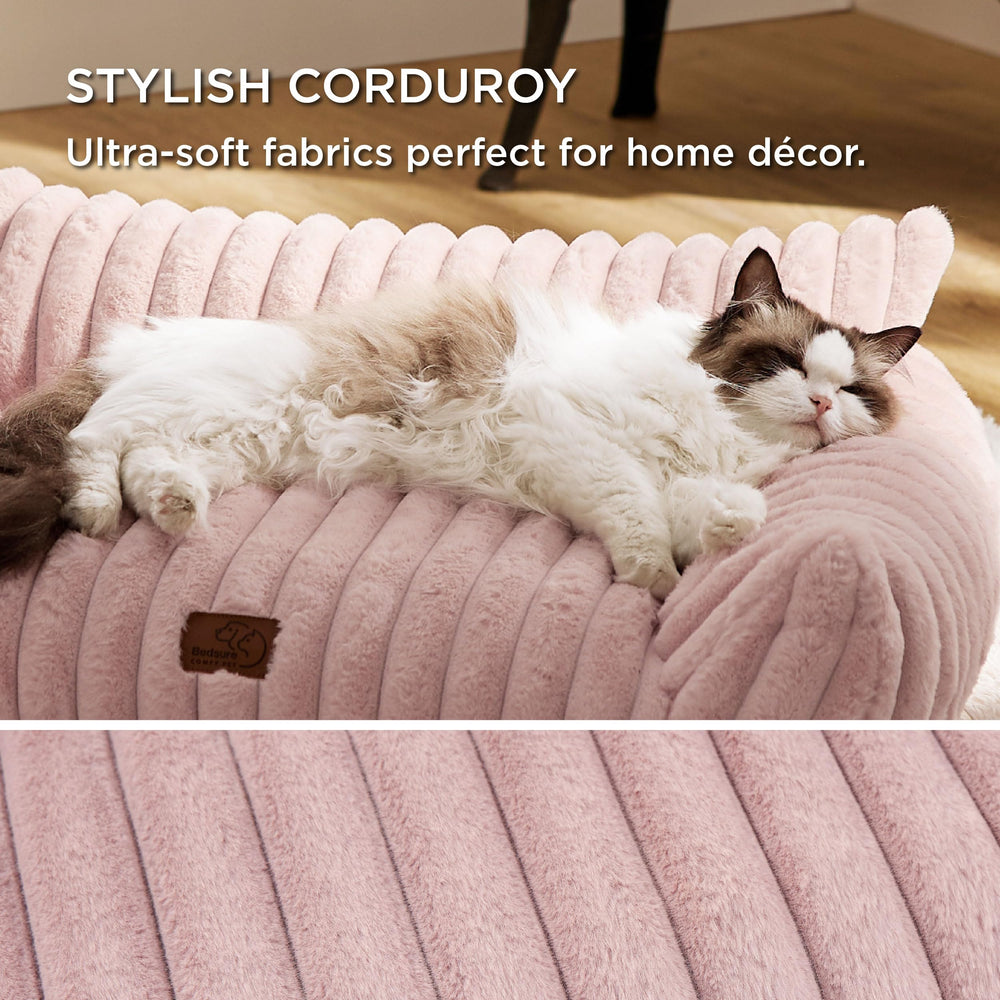 Bedsure Pet couch non-slip bottom ensures stable, safe lounging on smooth floors.