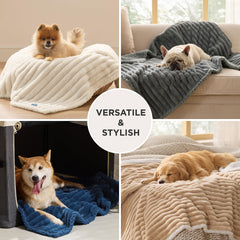 Bedsure reversible-dog-blanket showing front and back textures.