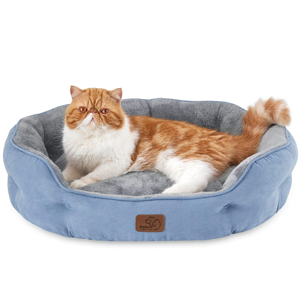 Bedsure round dog bed with plush sherpa surface offers cozy resting for small pets