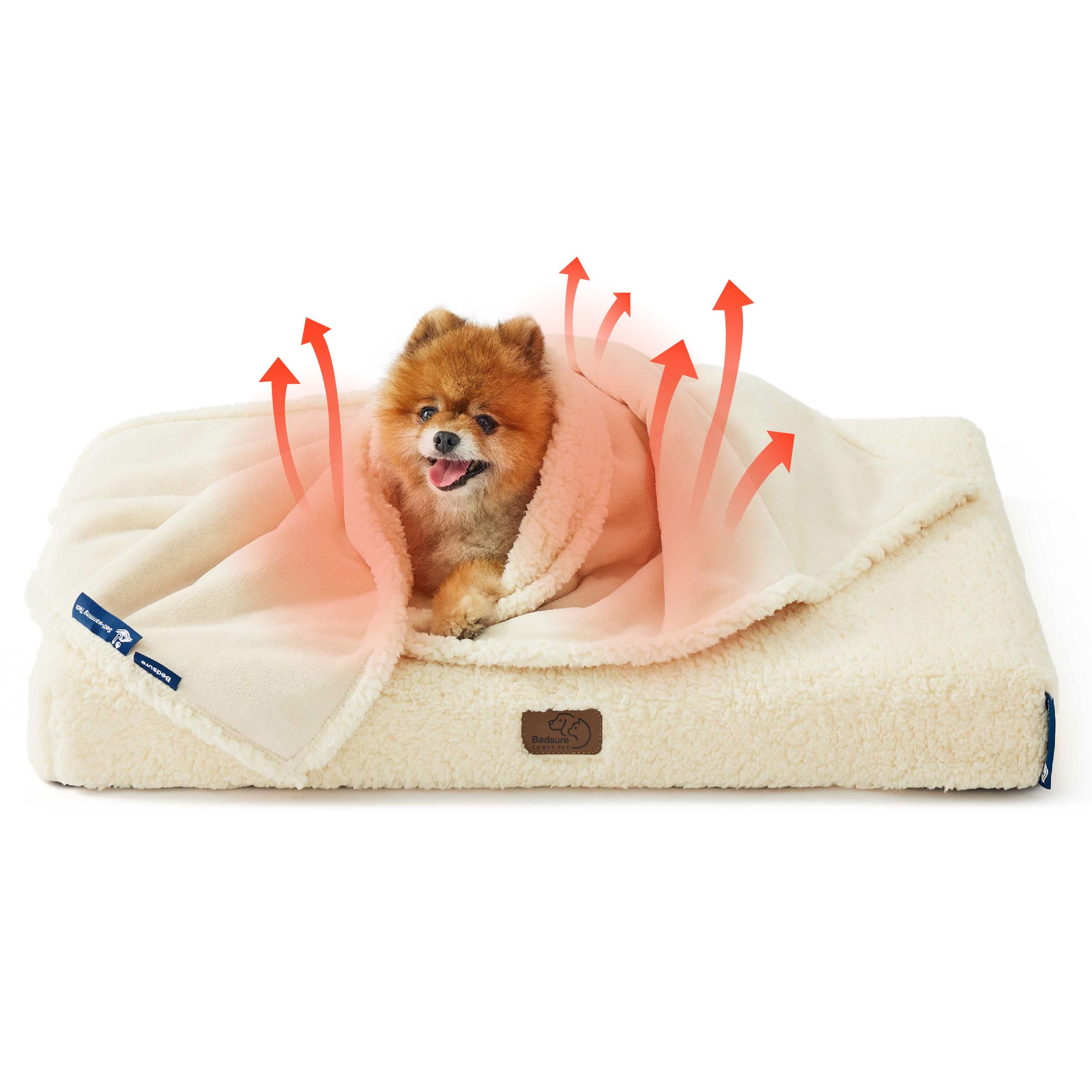 Bedsure self-warming blanket sherpa-side close-up for cozy warmth.