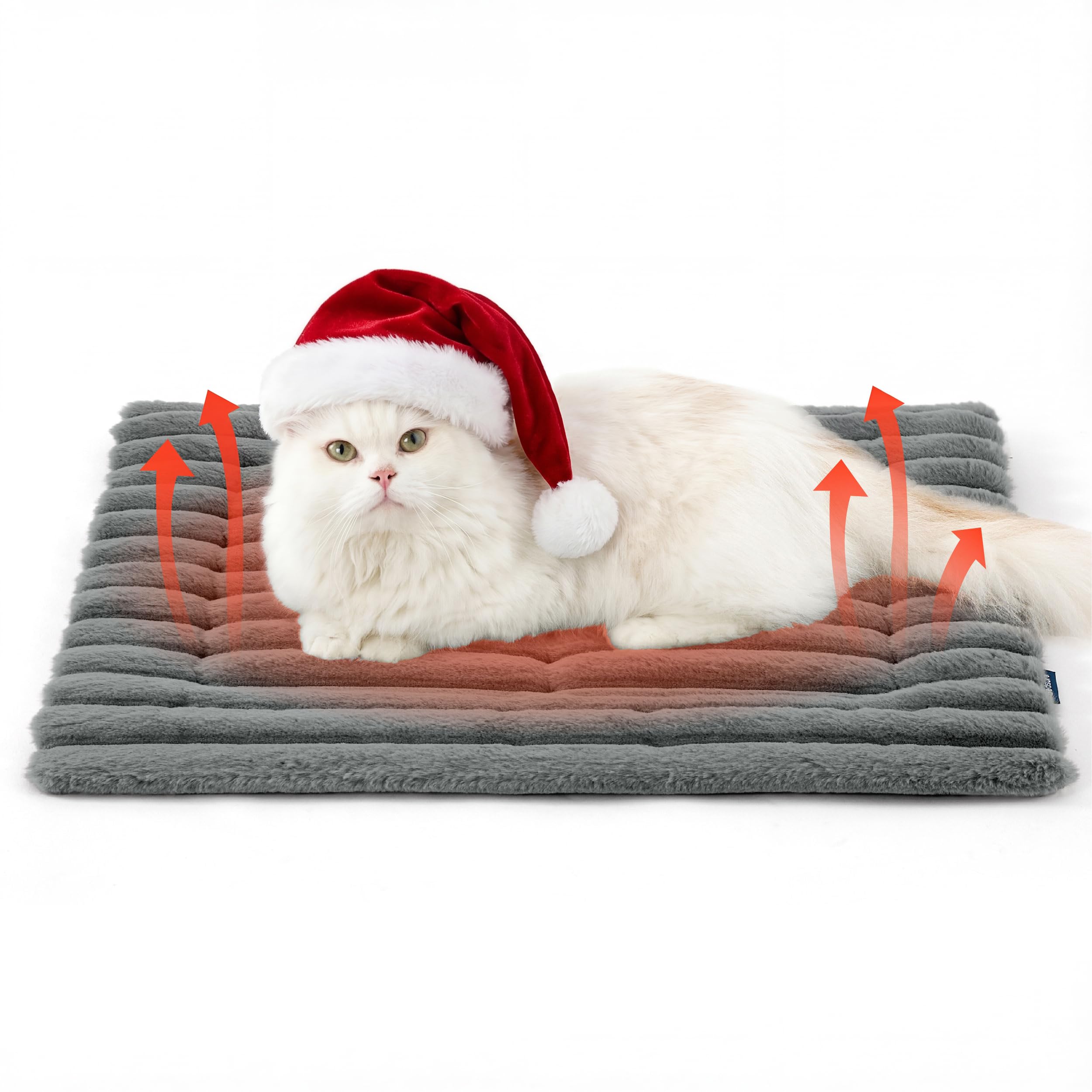 Bedsure self-warming cat bed showing heat-reflection for cozy warmth without electricity.