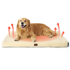 Bedsure self warming dog bed cover closeup showing cozy sherpa warmth for winter