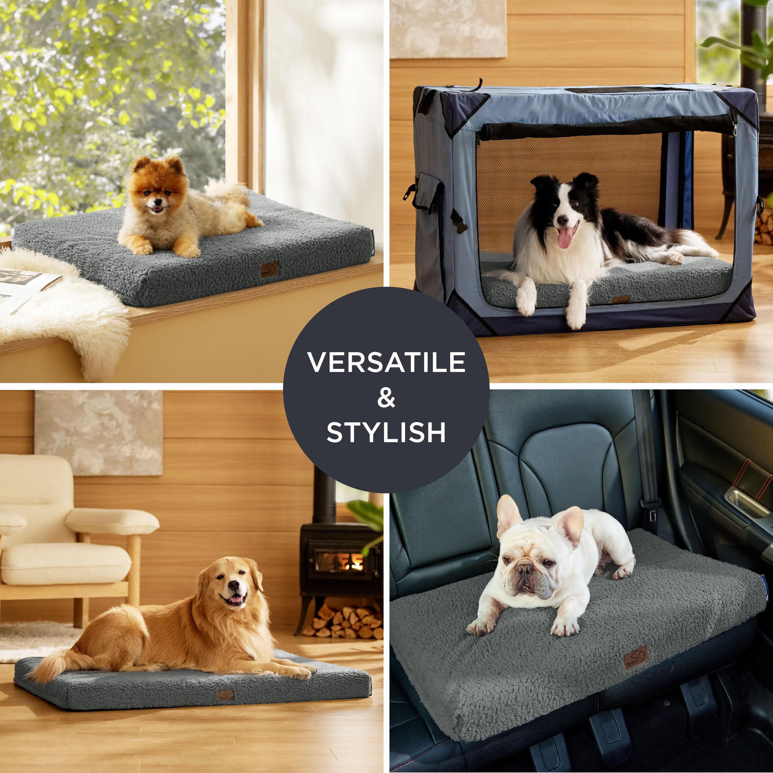 Bedsure Self-Warming Dog Bed non-slip bottom keeps bed in place