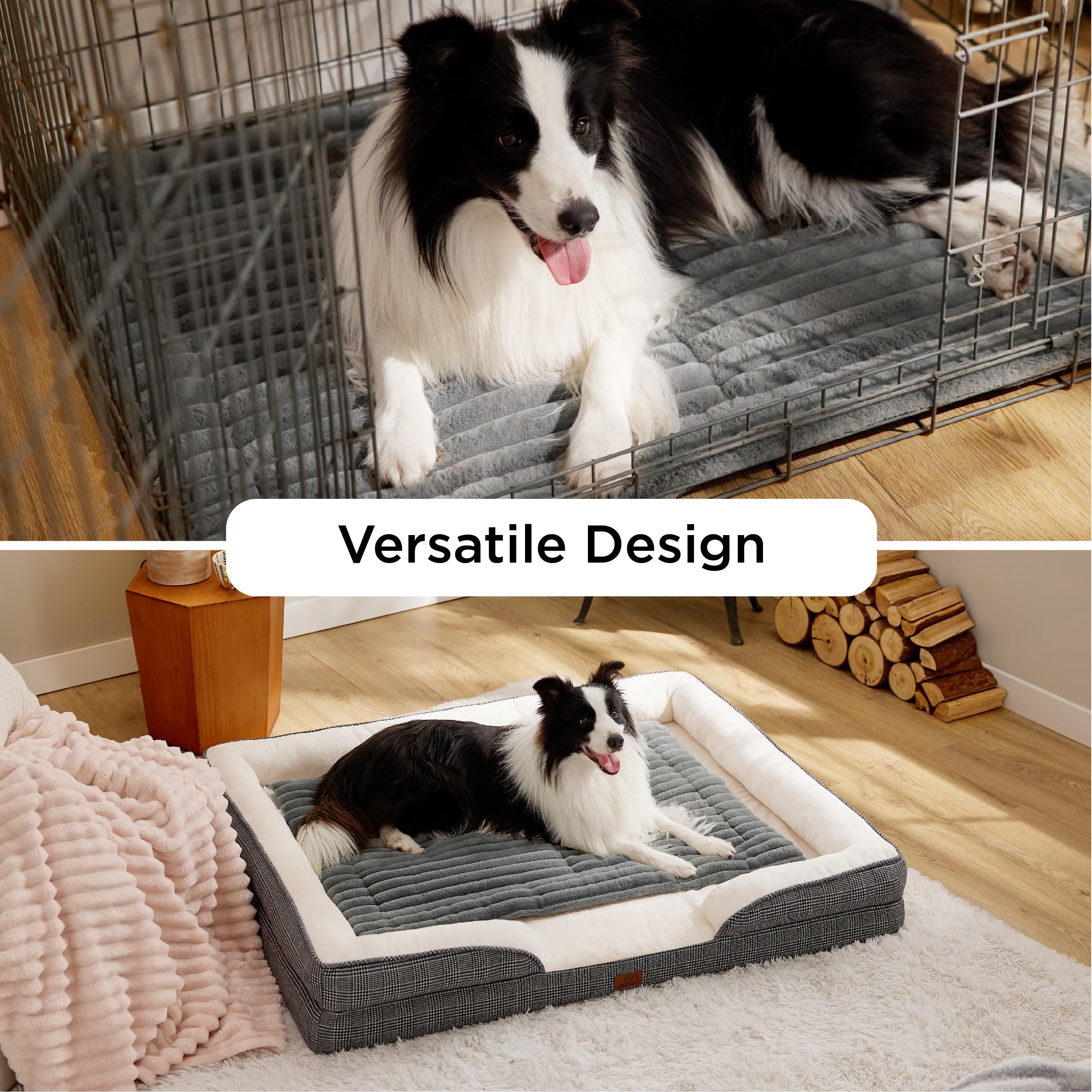 Bedsure self-warming dog bed non-slip bottom keeps it securely in place.