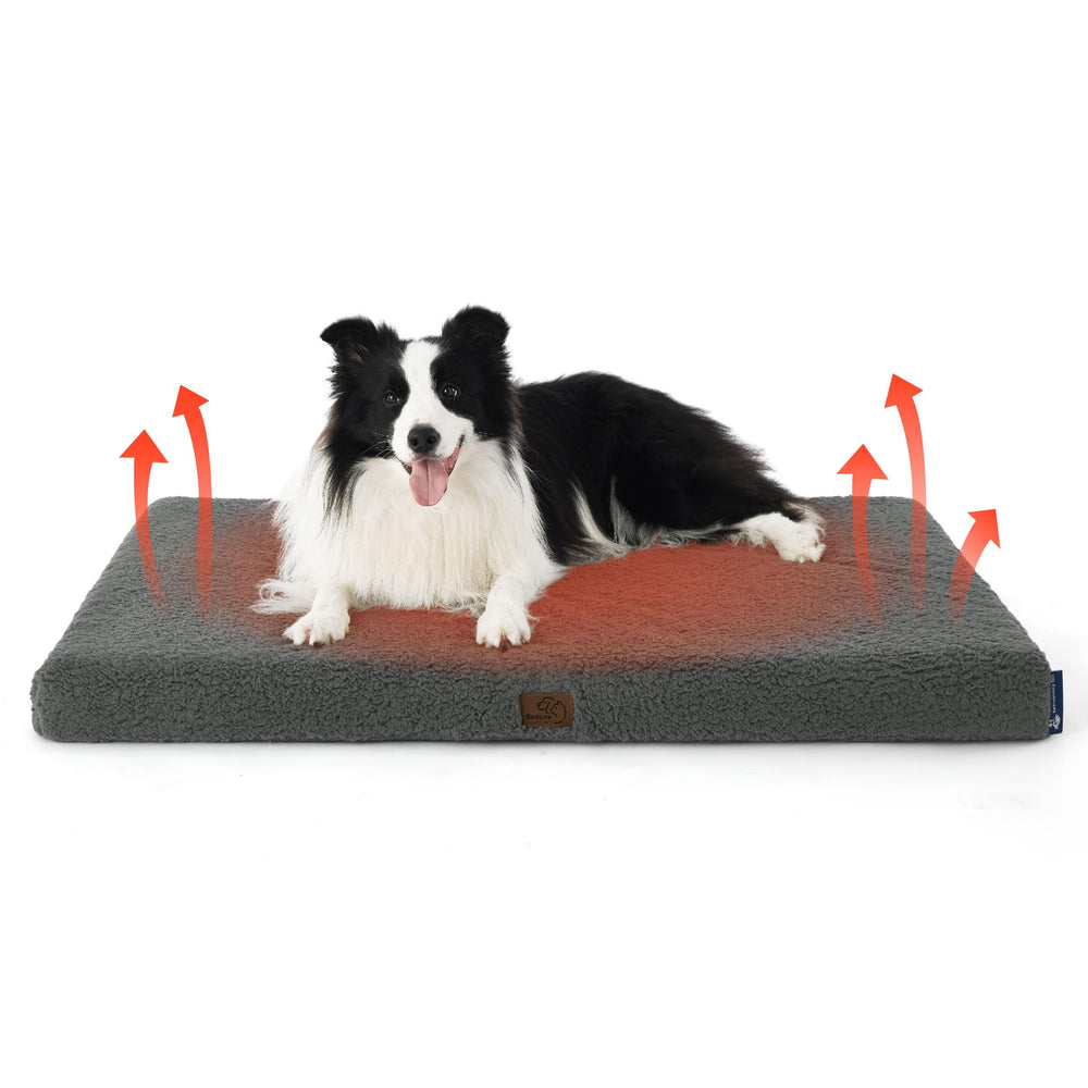 Bedsure Self-Warming Dog Bed top view shows warm insulation for cold nights