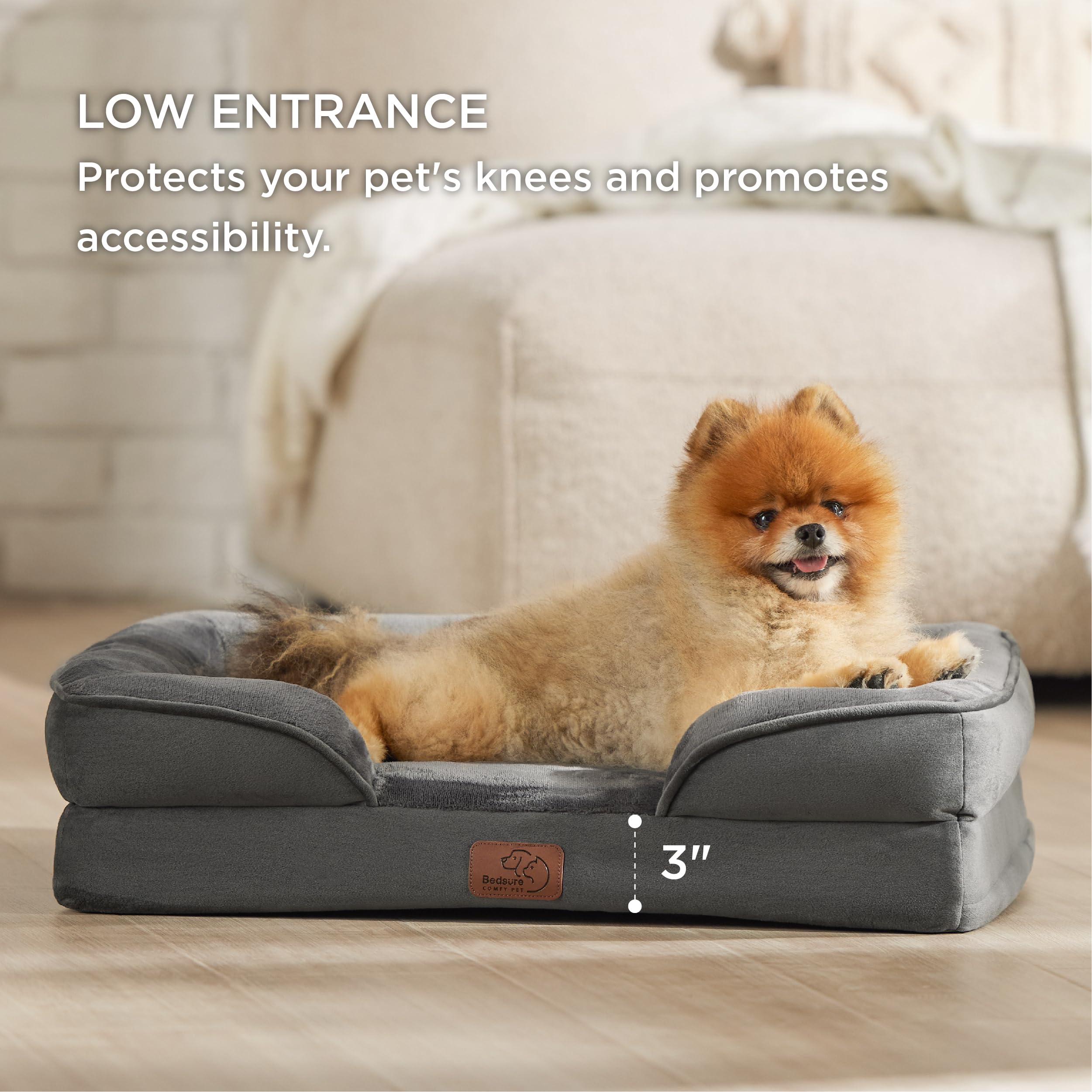 Bedsure bed with non-slip bottom stabilizing on smooth floors.