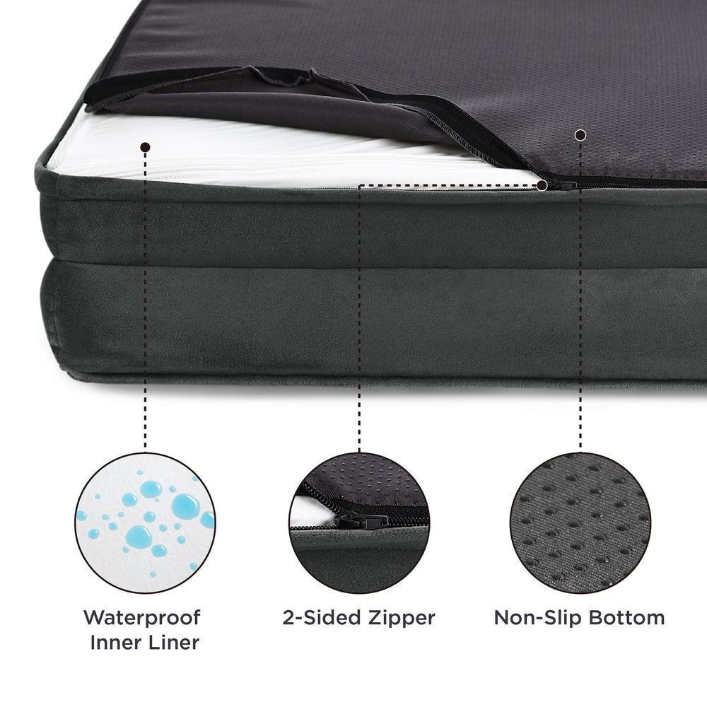 Bedsure dog bed with waterproof liner demonstrating spill protection and cleaning ease.