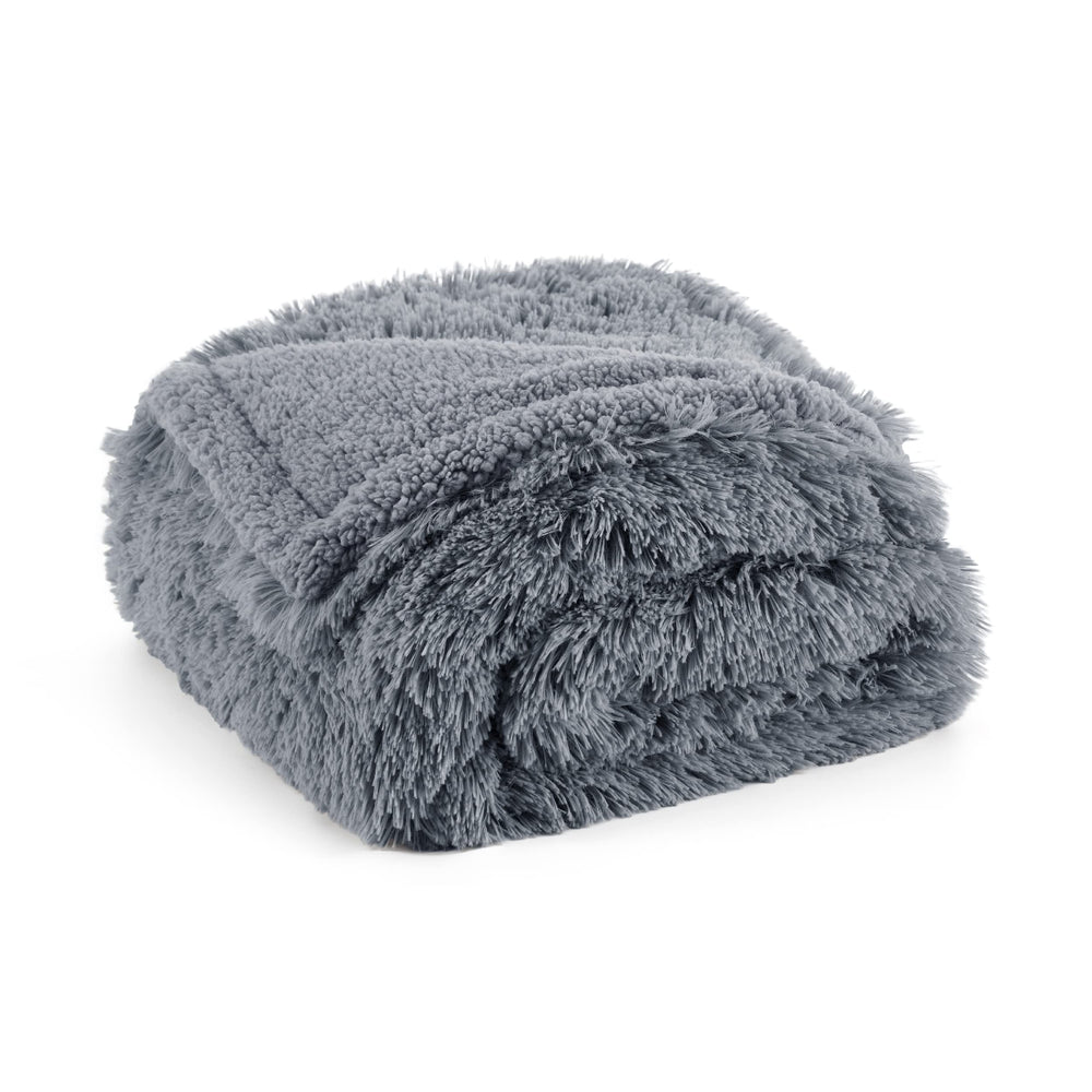 Bedsure soft Sherpa fleece grey option offers calming comfort during rest