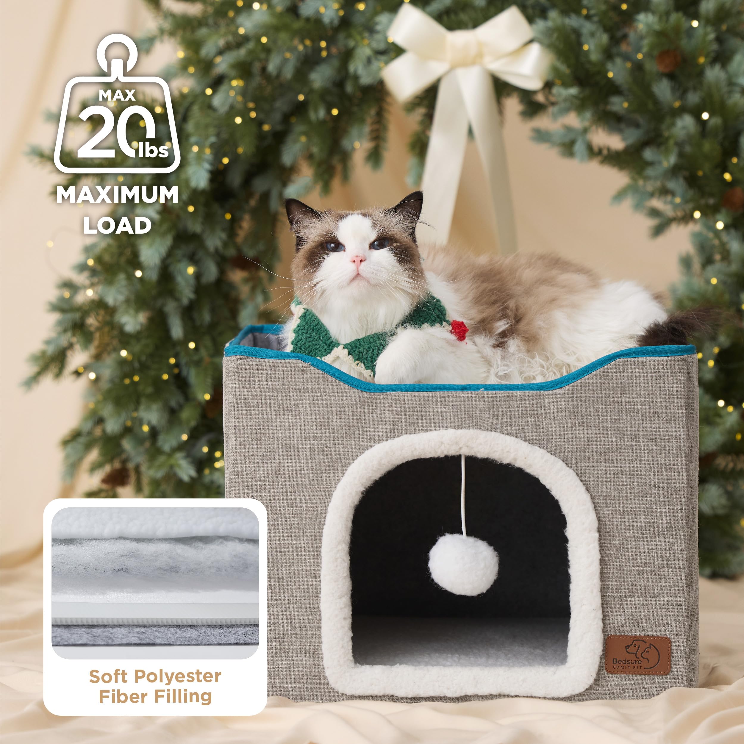 Bedsure spacious-upper-platform provides room to stretch and observe surroundings.