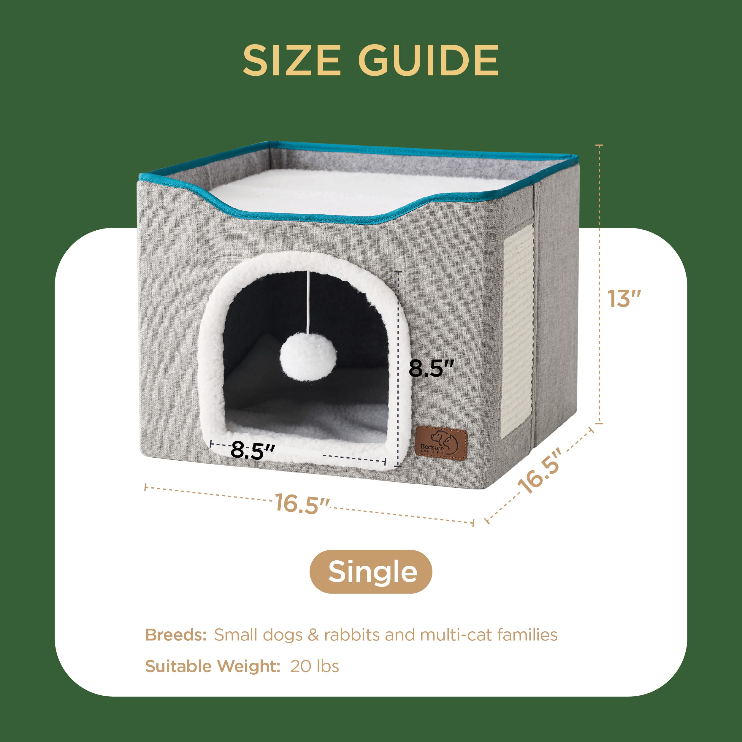 Bedsure sturdy-mdf-frame ensures durable support for cats under 20 lbs.