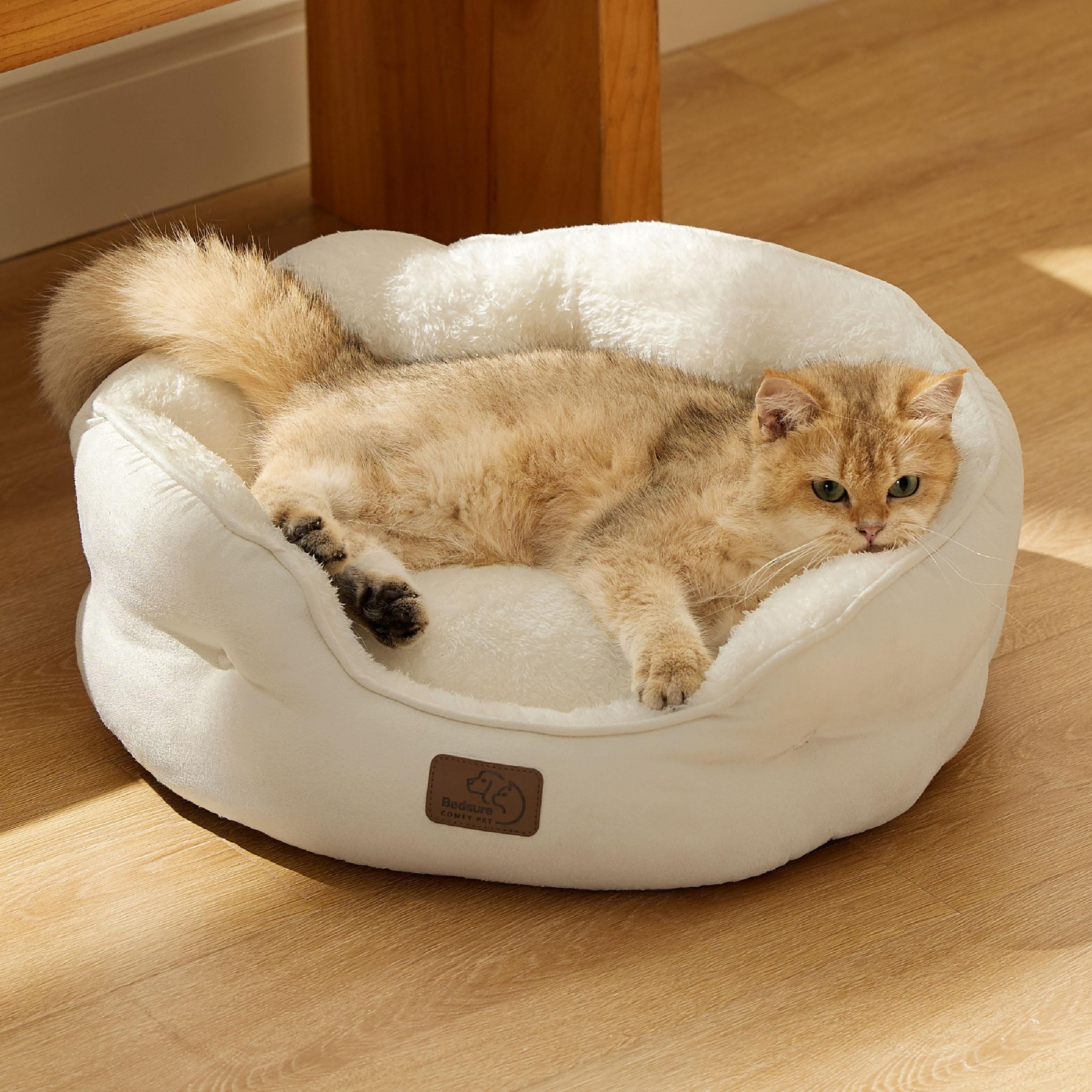 Bedsure washable bed pictured for cold water gentle cycle cleaning.