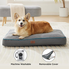 Bedsure washable dog bed grey side profile highlights supportive fill for joint comfort