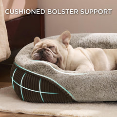 Bedsure Washable Dog Bed rectangular 30x24x8 brown fits compact spaces.