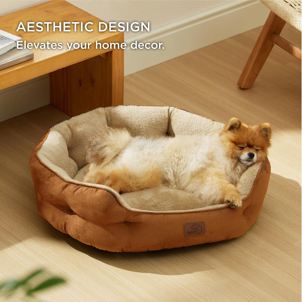 Bedsure washable pet bed machine wash cold for convenience.