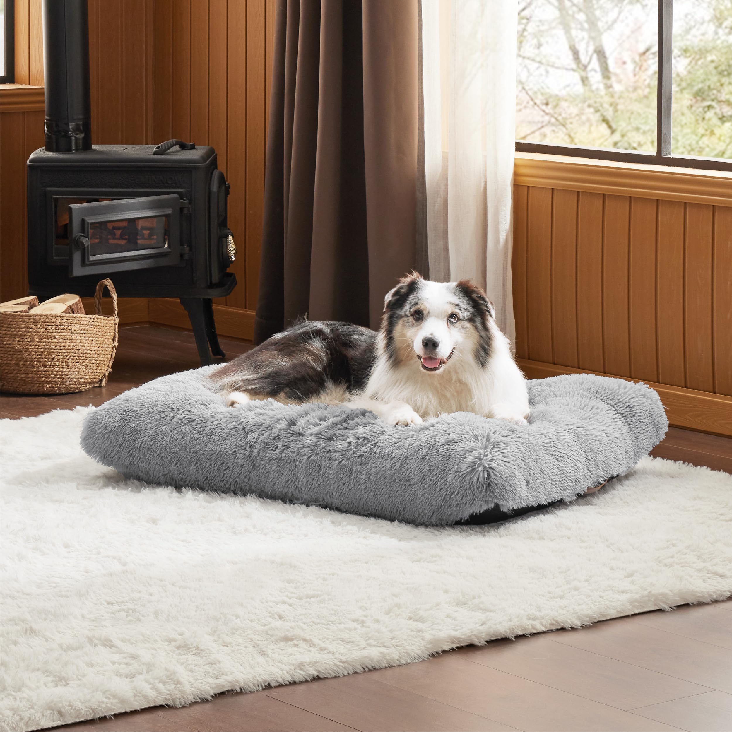 Bedsure xl dog bed anti-slip bottom keeps bed in place.