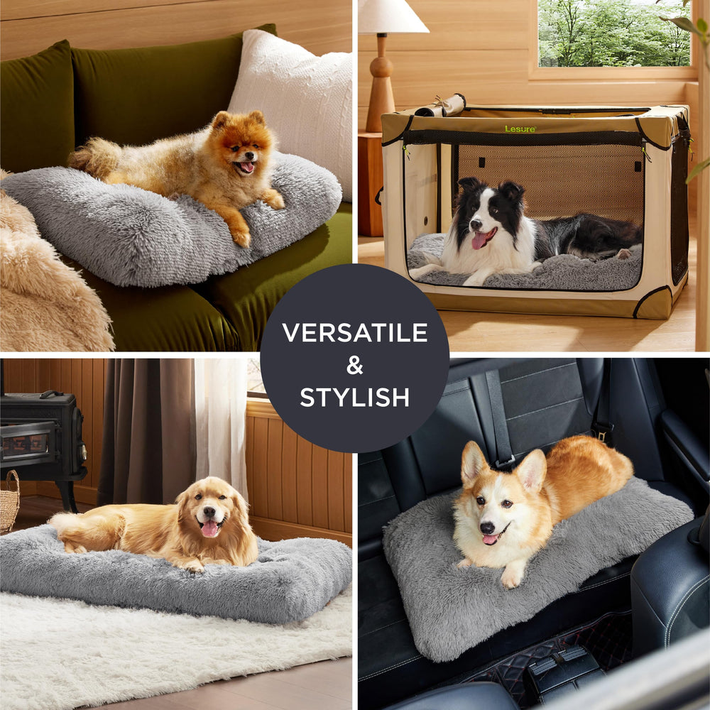 Bedsure faux fur texture on xl dog bed adds cozy feel.