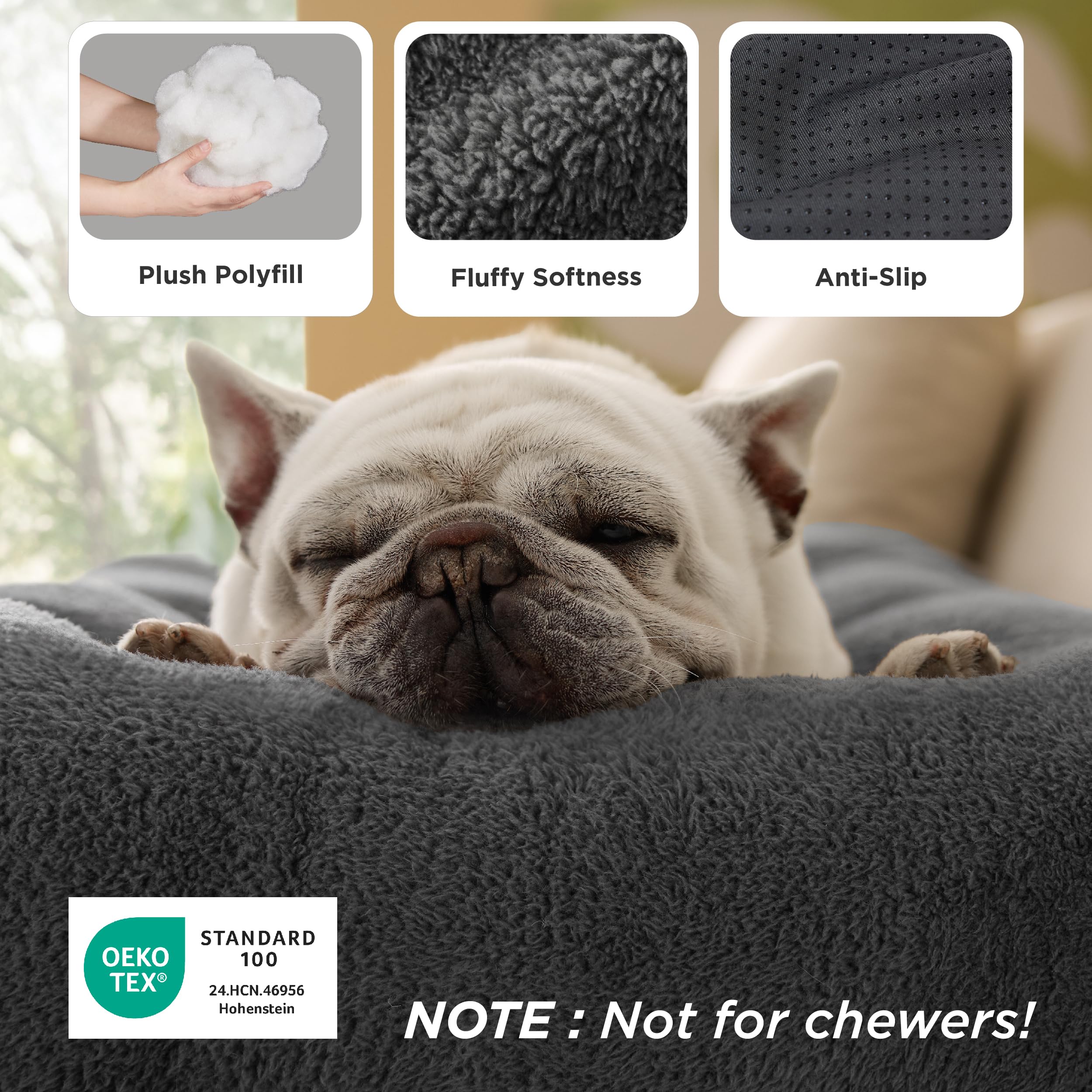 Bedsure XXL dog bed anti-slip bottom keeps it stable on floors.